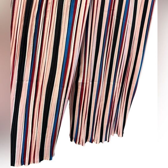 NWT Oscar S Women’s Multi Striped Palazzo Cropped Pants Pull On - Size Large - Picture 3 of 6